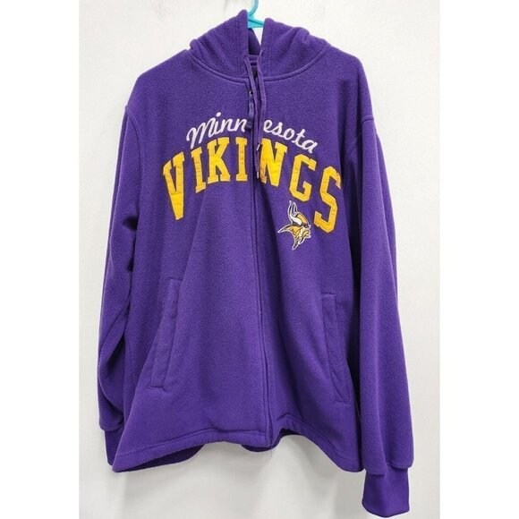 NFL Other - Nfl Mens Minnesota Vikings Hooded Fleece Jacket XL Purple Football Team Logo